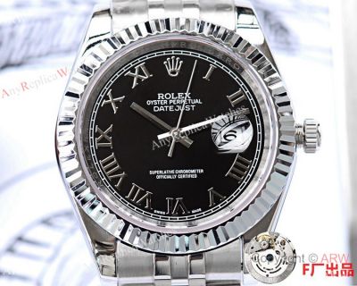 Copy Rolex Jubilee Datejust 40mm Watches SS Black Roman Face